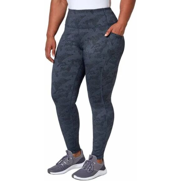 NWT Mondetta High Waisted 2 Pockets Brushed Jacquard Legging India Ink - Picture 1 of 8